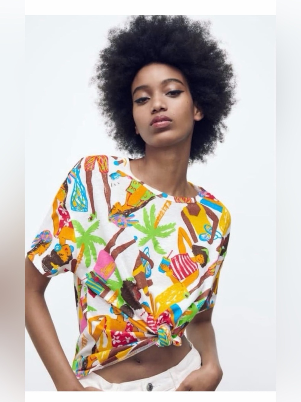 Zara graphic print top size medium